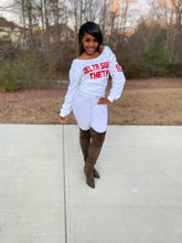 Load image into Gallery viewer, DST off shoulder signature shirt red/white or white/red